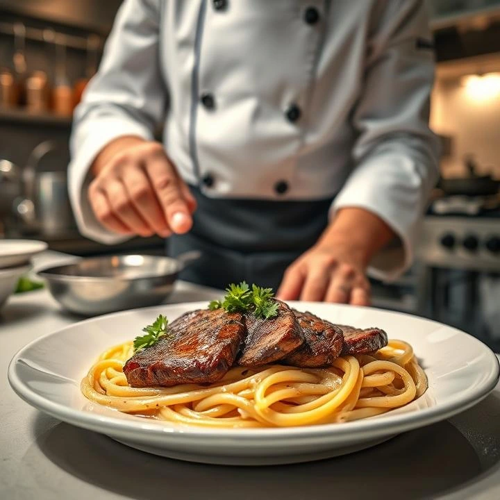 steak and pasta